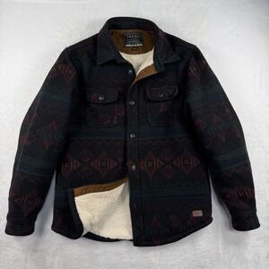 Jachs New York Wool Blend Aztec Sherpa Lined Flannel Shacket Men S Corduroy Trim